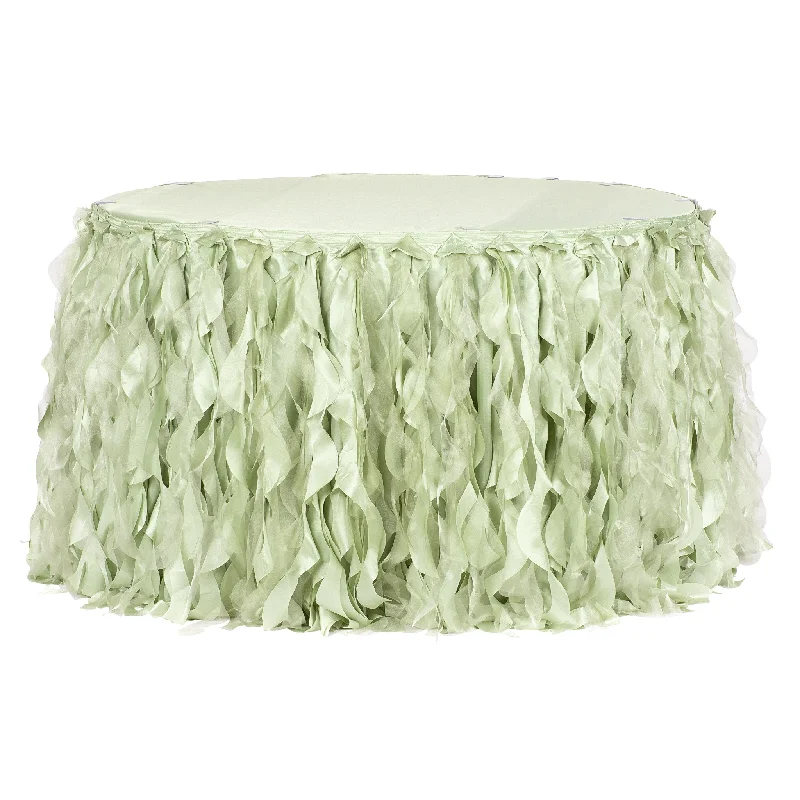 Curly Willow 17ft Table Skirt - Sage Green leather skirt durable