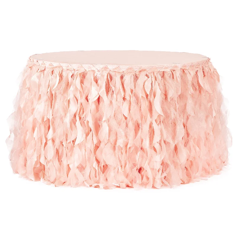 Curly Willow 21ft Table Skirt - Blush/Rose Gold wrap skirt elegant