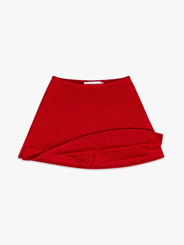 Darcy Skort - Red Slinky silk skirt elegant