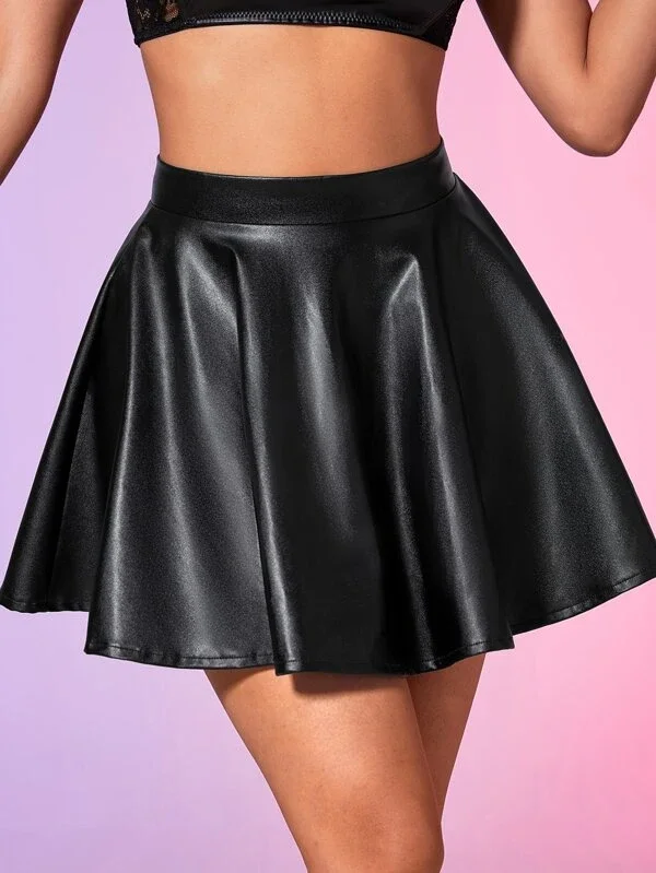 TANDUL  Women Solid A-line Black Skirt corduroy skirt durable