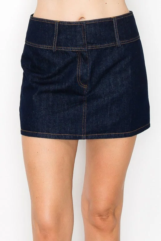 Denim Mini Skirt chiffon skirt airy