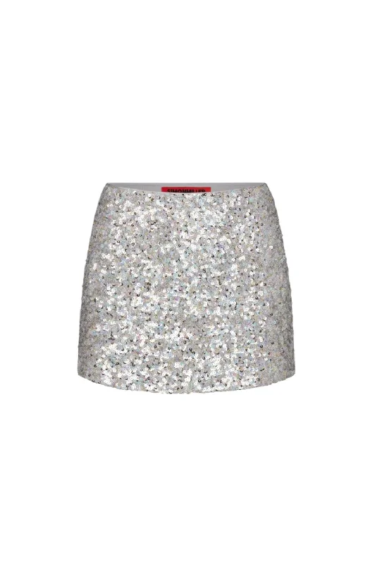 Dizzy Sequin Skirt - Iridescent Sequins cashmere skirt soft