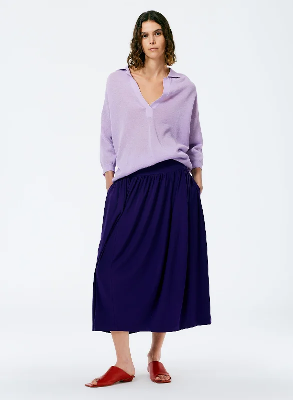 Drapey Jersey Lantern Skirt elastic waist skirt