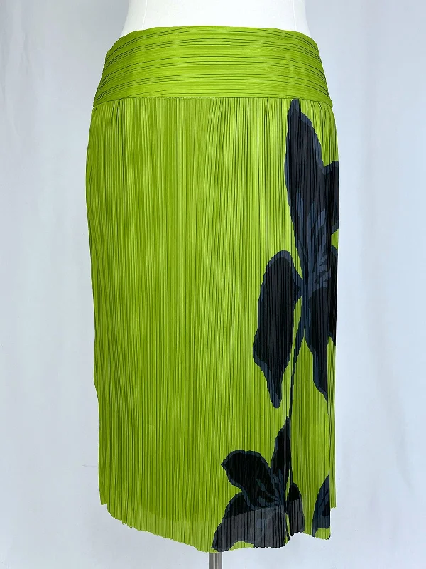 eloquii Size 18 Lime Green & Navy Large Floral Skirt lace skirt feminine