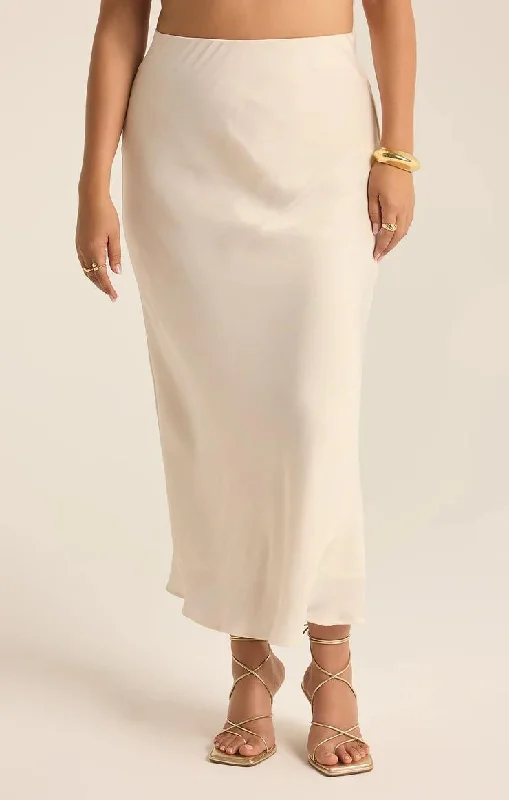 Europa Luxe Sheen Midi Skirt Sea Salt cotton skirt soft