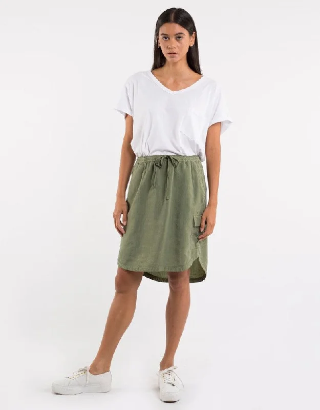 Foxwood Upstate Cargo Skirt Khaki velvet skirt rich