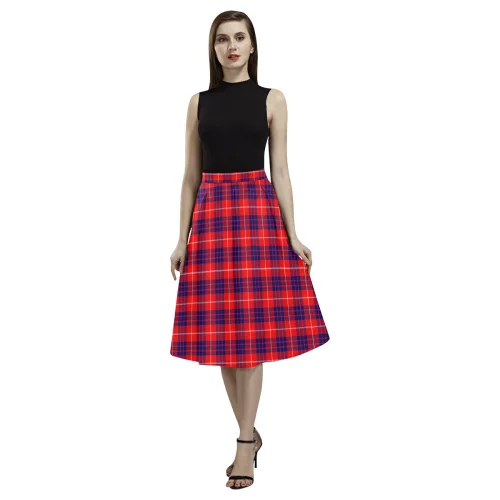 Hamilton Modern Tartan Aoede Crepe Skirt silk skirt sleek