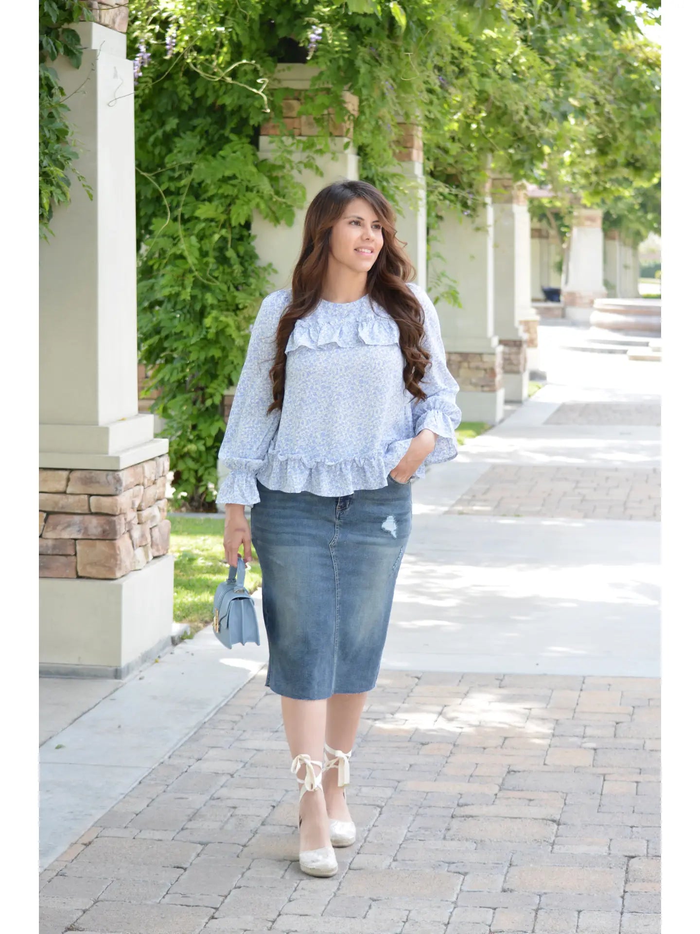 Havana Blue Distressed Skirt tulle skirt dreamy