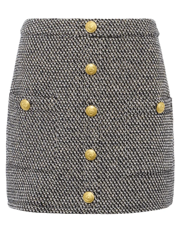 L'Agence Zander Button Front Mini Skirt denim skirt stylish