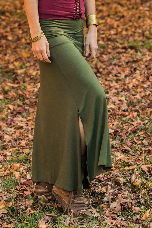 LYCRA SKIRT IN OLIVE lace skirt feminine