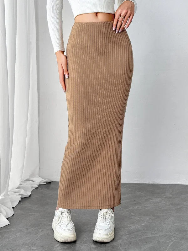 Maxi Knit Wrap Skirt wool skirt sturdy