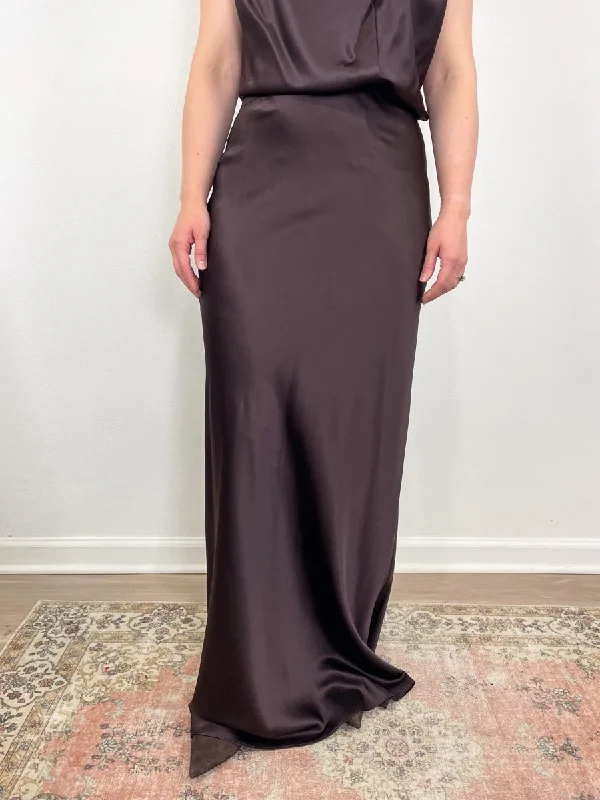Medina Skirt in Dark Chocolate velvet skirt rich