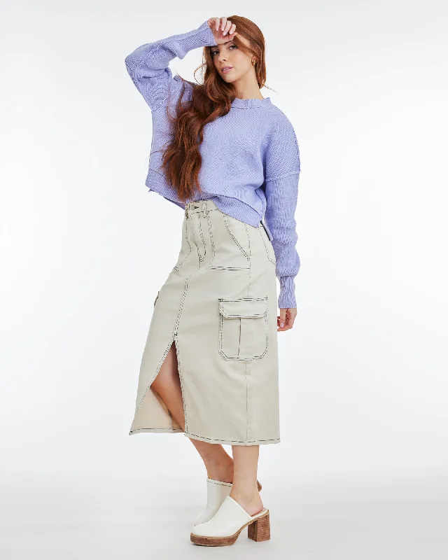 Moonlit Cargo Skirt leather skirt refined