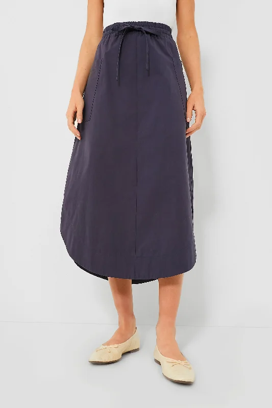 Navy Marla Skirt ruffled skirt detail