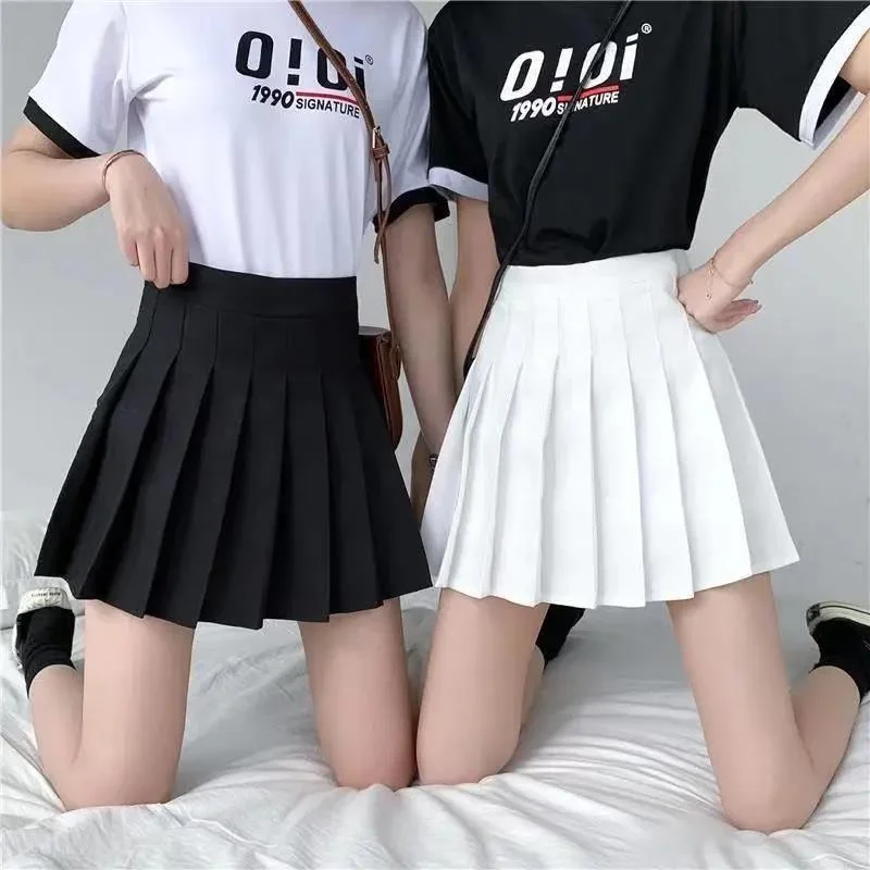 Pleated School Mini Skirt, Pleated Tennis Skirt, Japan Korean Fashion Kawaii Retro Vintage Skirt leather skirt modern