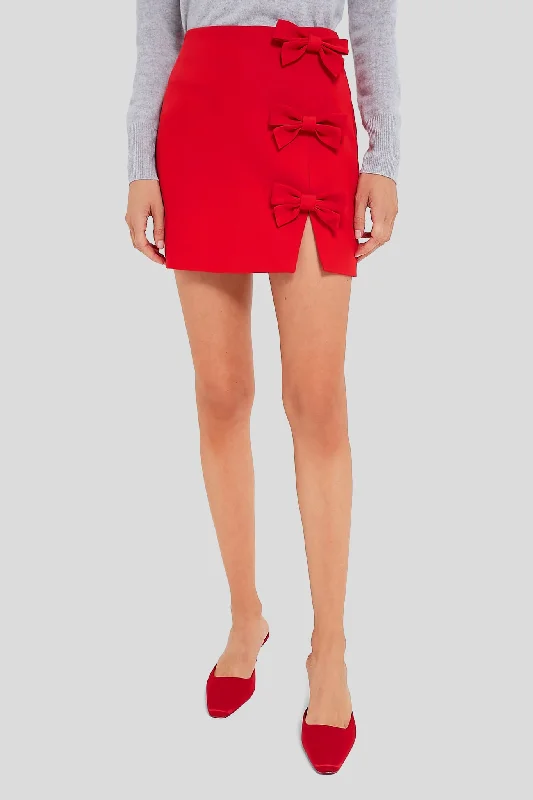 Red Bows Rochelle Mini Skirt lace skirt romantic
