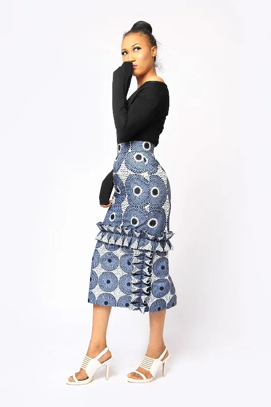African Print Rul Skirt pleated skirt texture