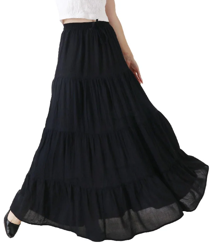 Solid Skirt with Frills denim skirt classic