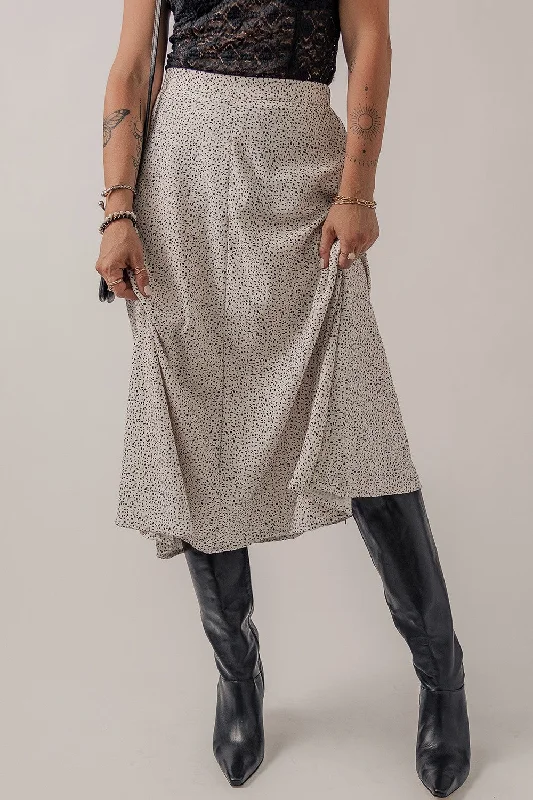 Speckle High Waist Midi Skirt linen skirt breathable