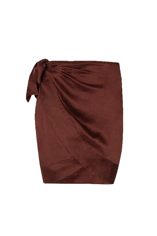 'Tarida' Silk Wrap Skirt - Bloodstone cashmere skirt soft