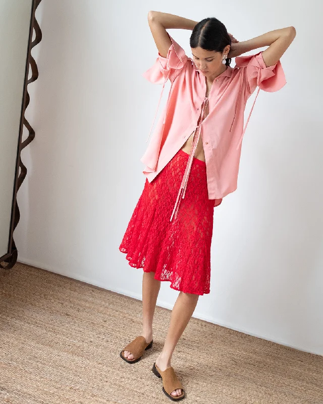 Taylor Skirt Lace Red wool skirt warm