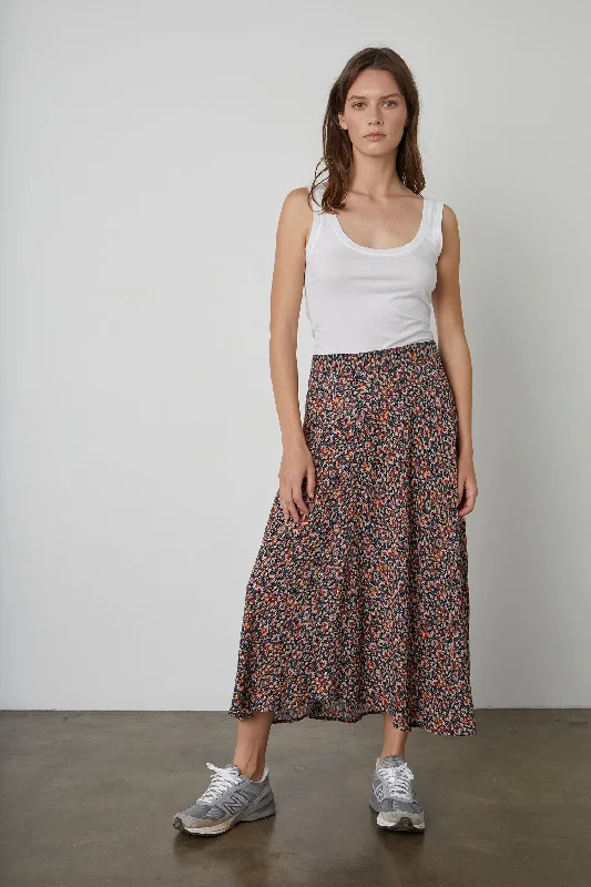 TITANIA PRINTED MIDI SKIRT modal blend skirt