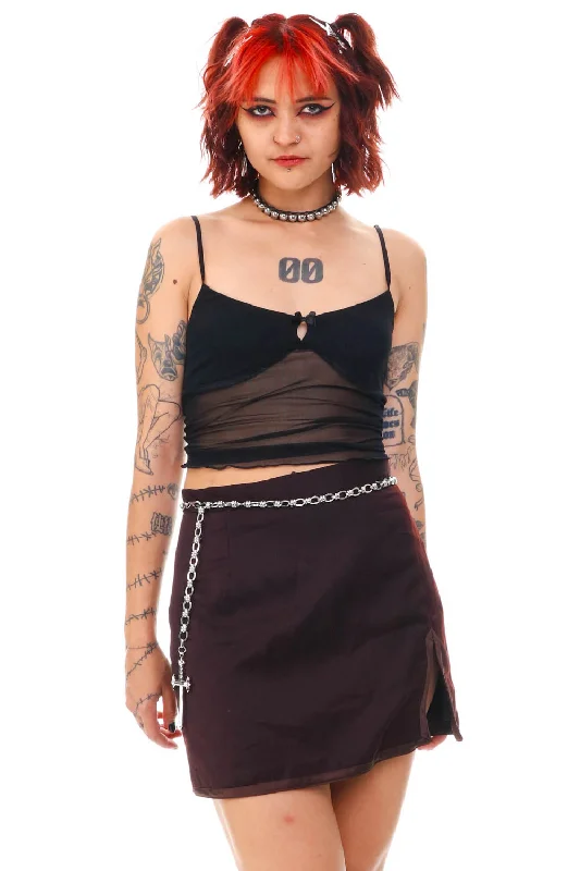 Vintage 90's Brown Mini Skirt - S vintage skirt charm