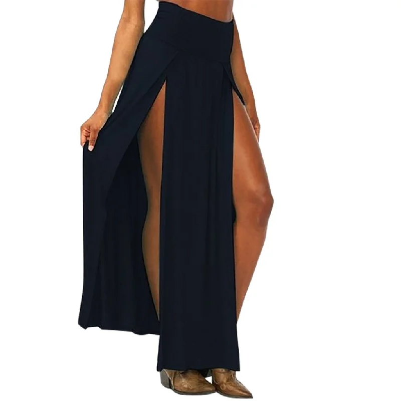 Womail 2019 Summer Women Beach Long Skirts Ankle Length Sexy High Split Skirt Female Long Straight Skirt skirts women plus sizes silk skirt luxurious