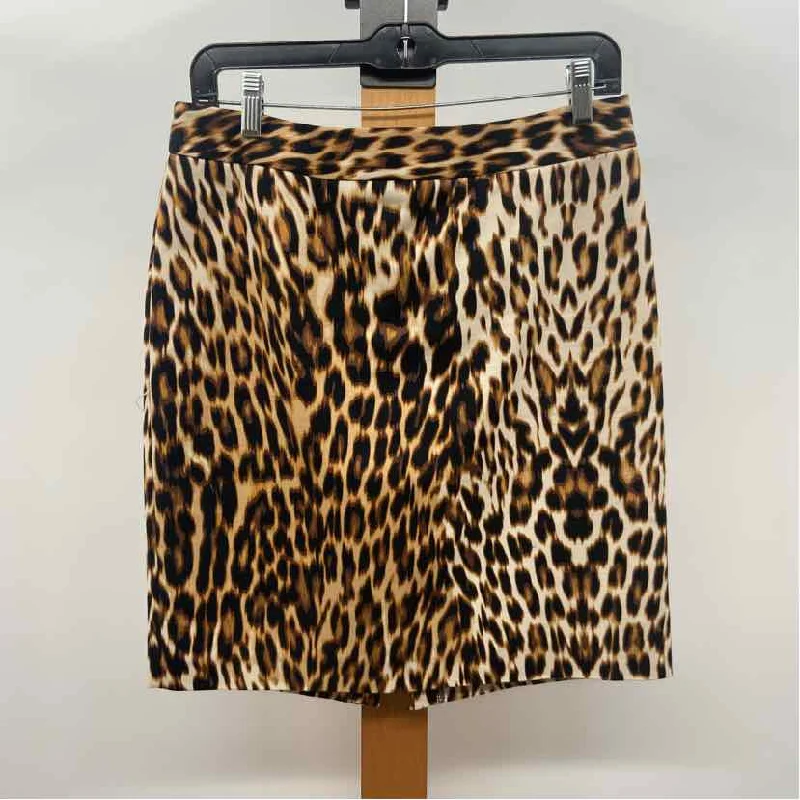 Worthington Women's Size 4 Tan Animal Print Skirt silk skirt luxurious