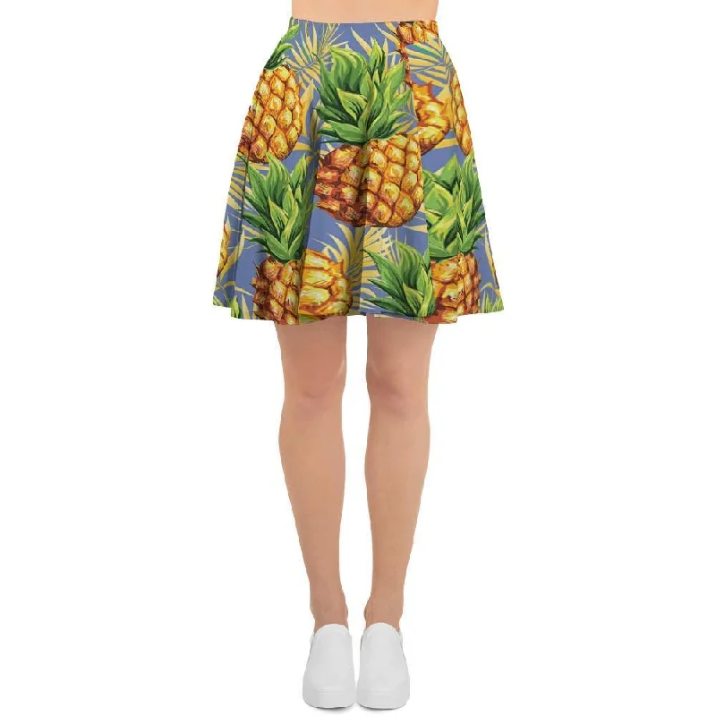 Yellow Pineapple Hawaiian Print Women's Skirt lightweight skirt design