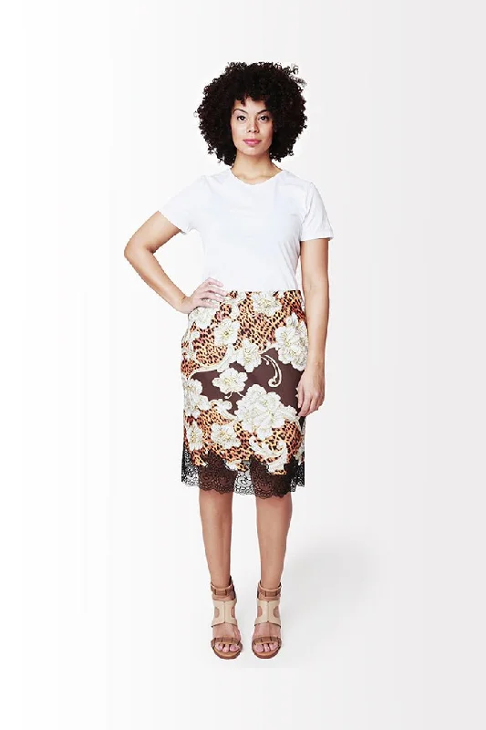 Zeon Skirt // Floral silk skirt smooth
